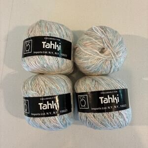 Tahki Amigo 4 Yarn Skein bundle lot cotton linen blend 1.75 oz each